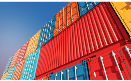 stack of containers box for import export