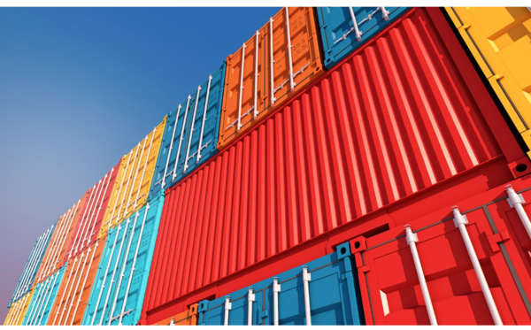 stack of containers box for import export