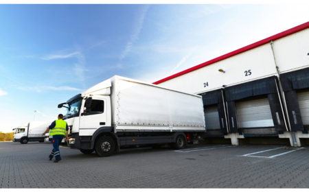 logistics and goods storage loading and unloading for transport by truck