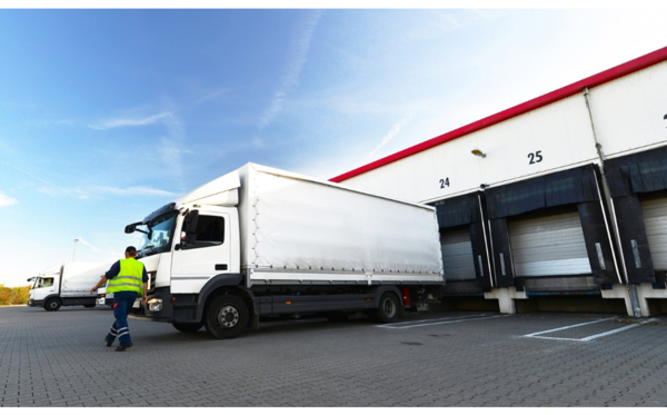logistics and goods storage loading and unloading for transport by truck